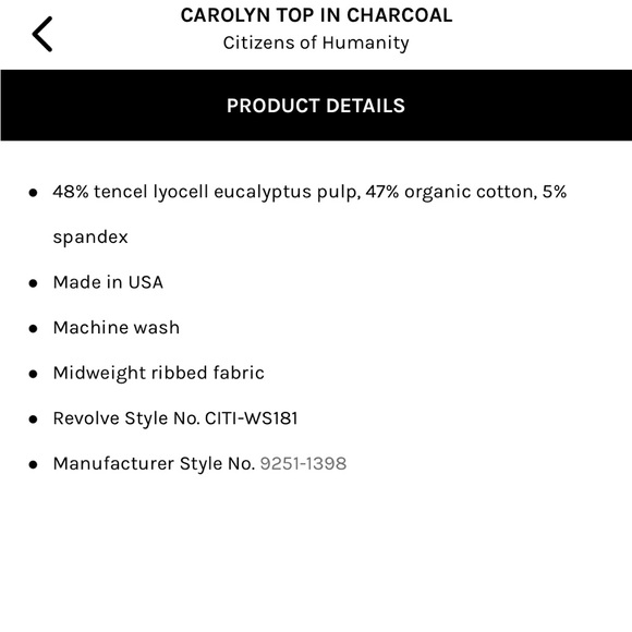 Citizens of humanity charcoal scoop womens carolyn top tee small NWT - Picture 4 of 7